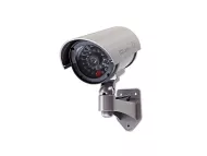 Fiktivní CCTV monitorovací kamera - na baterie - stříbrná