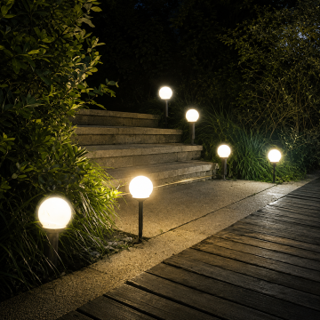 Sada solárních zahradních lamp - koule - 6 ks