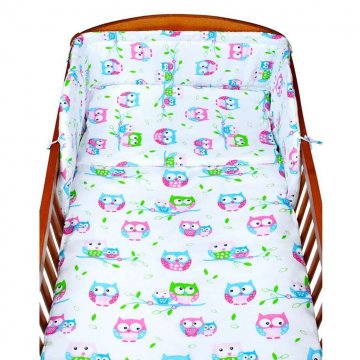 Dvoudílné dětské povlečení - bílé se sovou - 135 x 100 - New Baby Dvoudílné dětské povlečení - bílé se sovou - 135 x 100 - New Baby