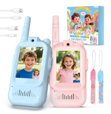 Dětské vysílačky s kamerou a barevným 2,0" IPS displejem - modrá/růžová