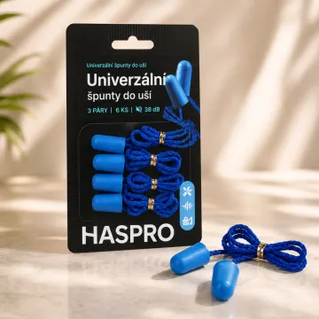 Špunty do uší na spaní - HASPRO 3P-C - 3 páry - modré