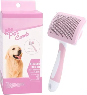 Kartáč na srst pro psy a kočky PetComb - růžový