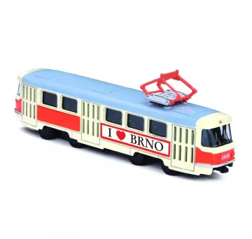 Kovová tramvaj Tatra T3 - 16 cm - I Love Brno - Rappa