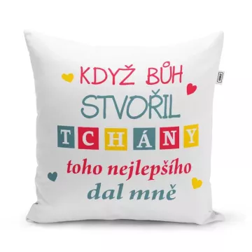 Polštář Když Bůh stvořil tchány: 40x40 cm