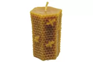 Litá svíčka se včelami z pravého včelího vosku - výška - 8 cm - 115 g - Bee harmony