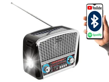 Retro rádio s Bluetooth, FM a solárním nabíjením - BLOW RA-17
