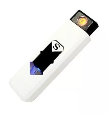 Žhavící zapalovač s nabíjením přes USB - bílý