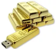 USB Flash disk - 16 GB - zlatá cihlička