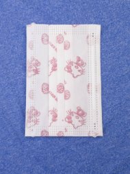 Jednorázová dětská hygienická rouška - bílá s červenými obrázky - 10 ks