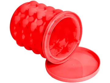 Silikonový výrobník kostek ledu a chladič nápojů - 12 x 14 cm - červený