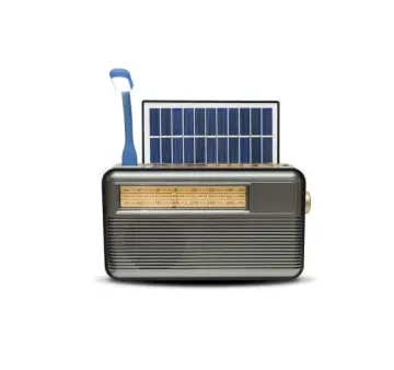 Solární retro rádio s USB, TF slotem, LED lampičkou - CMiK MK-193BT
