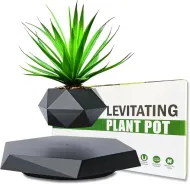 Magnetický levitující květináč - černý