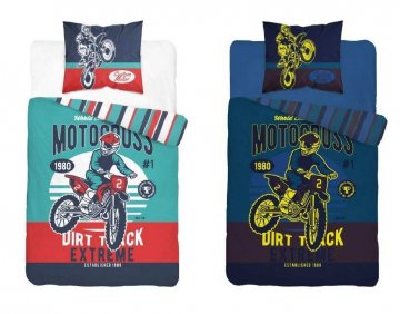 DETEXPOL Povlečení Motokros svítící Bavlna, 140/200, 70/80 cm DETEXPOL Povlečení Motokros svítící Bavlna, 140/200, 70/80 cm