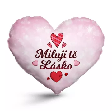 3D polštář ve tvaru srdce: Miluji tě lásko