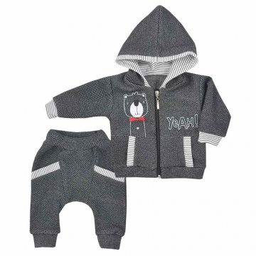 Kojenecké tepláčky a mikinka s kapucí Koala Yeah grey Kojenecké tepláčky a mikinka s kapucí Koala Yeah grey